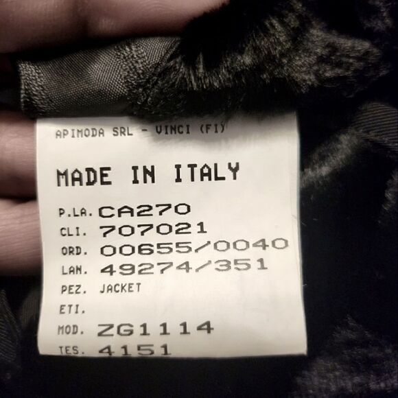 RARE EMPORIO ARMANI Velvet Like Jacket Black Size 42 US 6 Made In Italy - Picture 12 of 14